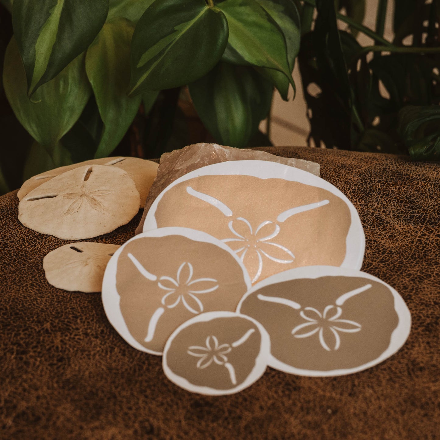 Frosted Vinyl Pansy Shell Stickers